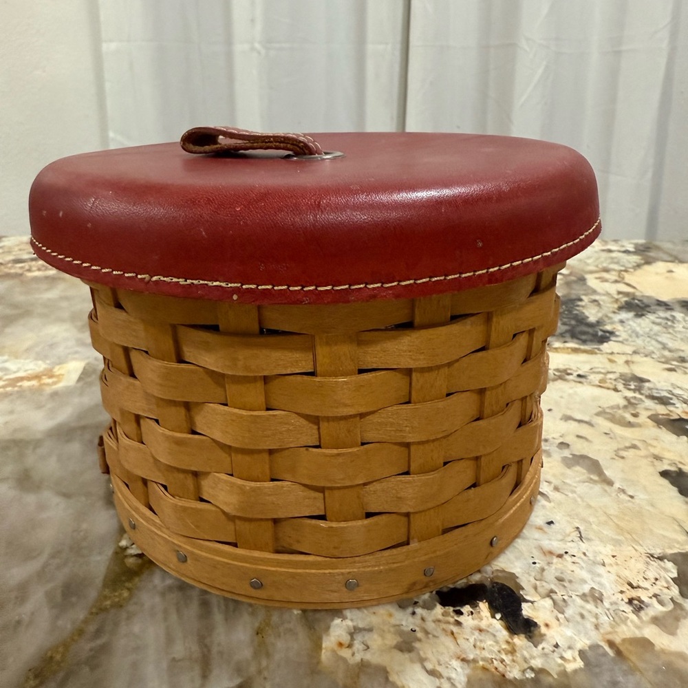 Longaberger Basket with Red Lid